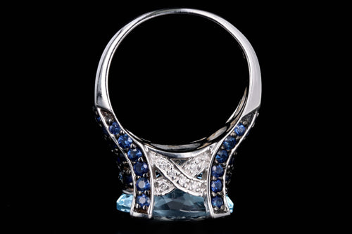 Le Vian 14K White Gold 7.0 Carat Blue Topaz & Sapphire Ring - Queen May