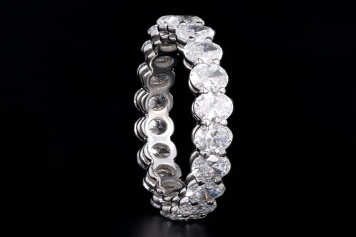 18K White Gold 3.03 Carat Total Weight Oval Cut Diamond Eternity Band - Queen May