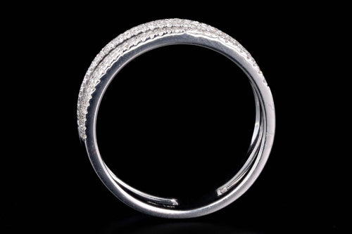 14K White Gold .45 Carat Total Weight Diamond Pave Band - Queen May