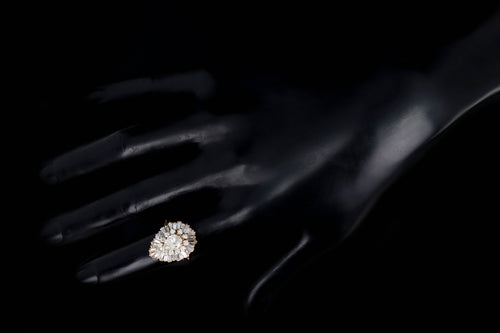 14K Yellow Gold 0.75 Carat Pear Cut Diamond Ballerina Halo Ring - Queen May