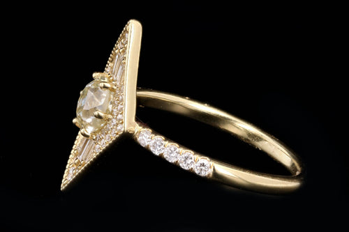 18K Yellow Gold 0.86 Carat Old European Cut Diamond Mosaic Engagement Ring - Queen May