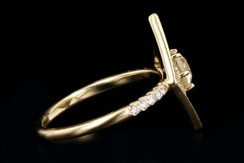 18K Yellow Gold 0.86 Carat Old European Cut Diamond Mosaic Engagement Ring - Queen May