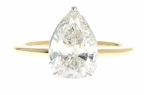 18K Yellow & Platinum 2.39 Carat Pear Diamond Solitaire Engagement Ring GIA Certified - Queen May