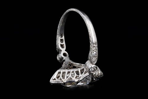 Art Deco Platinum 2.20 Carat Antique Lozenge Cut Diamond Engagement Ring GIA Certified - Queen May