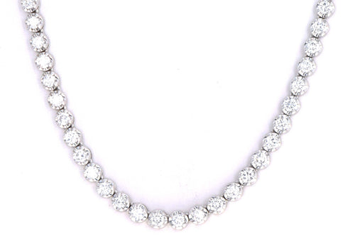 6.95 Carat Total Weight Round Diamond Adjustable Bolo Tennis Necklace in 14K White Gold - Queen May