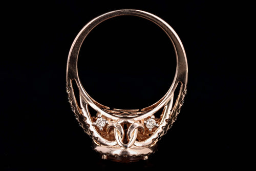 Le Vian 14K Rose Gold 3.0 Carat Oval Cut Morganite & Diamond Halo Ring - Queen May