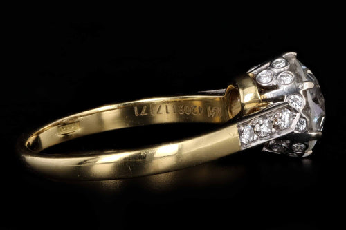 Vintage Inspired 18K Yellow Gold 2.07 Carat Old European Cut Diamond Engagement Ring GIA IGI Certified - Queen May