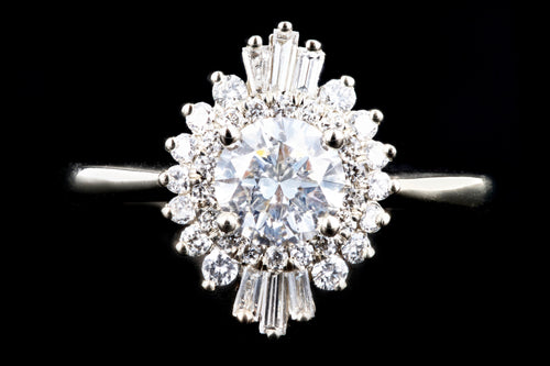 New 14K White Gold .72 Carat Round Brilliant Diamond Engagement Ring GIA Certified - Queen May