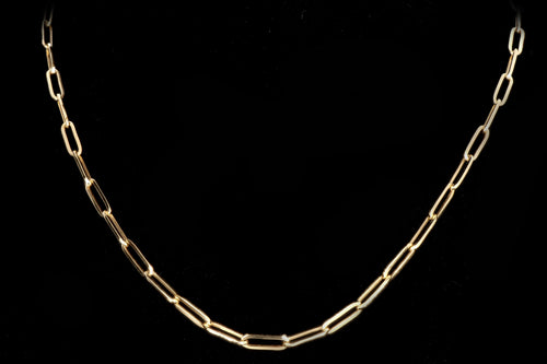 New 14K Gold Medium 3.85mm Paperclip Chain Necklace - Queen May