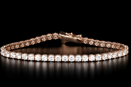 Modern 14K Rose Gold 7.45 Carat Diamond Tennis Bracelet - Queen May