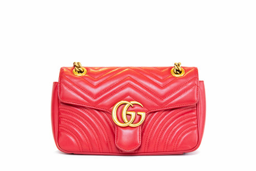 Gucci GG Marmont Red Medium Matelasse Bag - Queen May