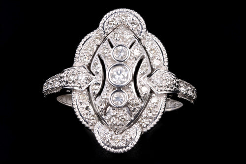 Modern 14K White Gold .25 Carats Round Brilliant Cut Diamond Ring - Queen May