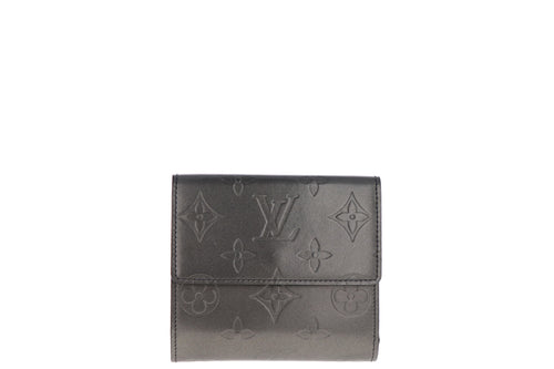 Louis Vuitton Grey Monogram Mat Vernis Leather Elise Wallet in