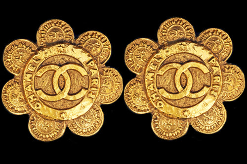 Vintage Chanel Logo Clip On Statement Earrings - Queen May