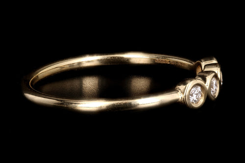 New 14K Yellow Gold Bezel Set Diamond Ring - Queen May