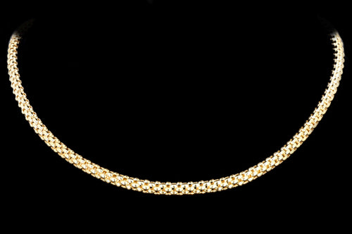 Modern Fope 18K Yellow Gold Popcorn Chain Necklace - Queen May