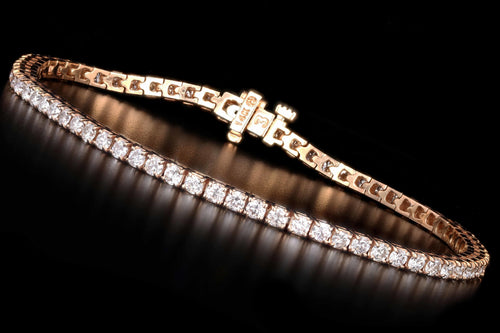 New 14K Rose Gold 2.98 Carats in Total Diamond Tennis Bracelet - Queen May