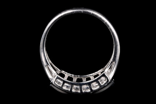 Modern Platinum 1.16 Carats Blue Sapphires & Diamond Ring - Queen May