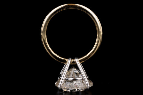 New Handmade 18K Yellow Gold & Platinum 8.08 Carat Round Brilliant Cut Diamond Engagement Ring - Queen May