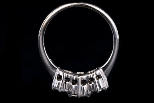 Modern 14K White Gold .75 Carat Round Brilliant Diamond Flower Ring - Queen May