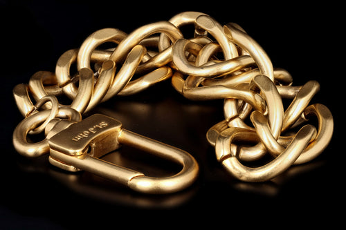 St. John Chunky Brushed Gold Plated Curb Link Bracelet - Queen May