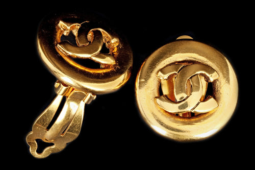 Vintage Chanel Logo Clip On Statement Earrings - Queen May