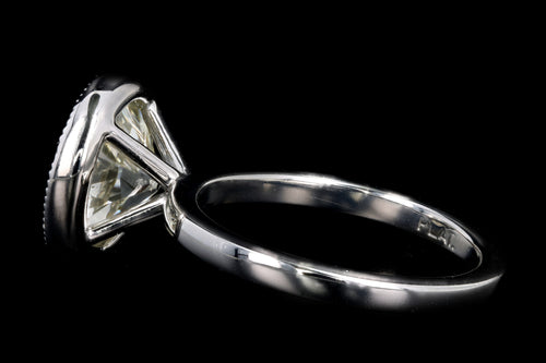 New Platinum 4.52 Carat Old European Diamond Bezel Engagement Ring - Queen May