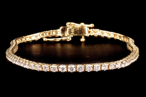 New 14K Yellow Gold 2.25 Carat Round Brilliant Cut Diamond Tennis Bracelet - Queen May