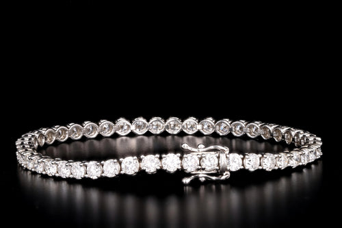 New 14K White Gold 7.73 Carat Total Weight Diamond Tennis Bracelet - Queen May