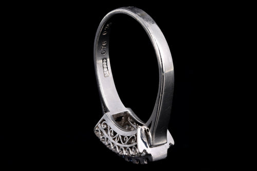 Modern Platinum .76 Carat Sapphire & Diamond Ring - Queen May