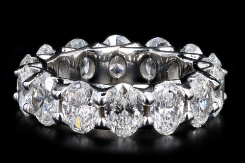 New Platinum 7.36 Carat Oval Cut Diamond Eternity Band GIA Certified - Queen May