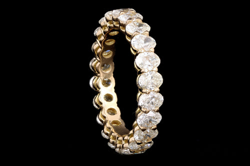 New 18K Yellow Gold 3.05 Carat Oval Cut Diamond Eternity Band - Queen May