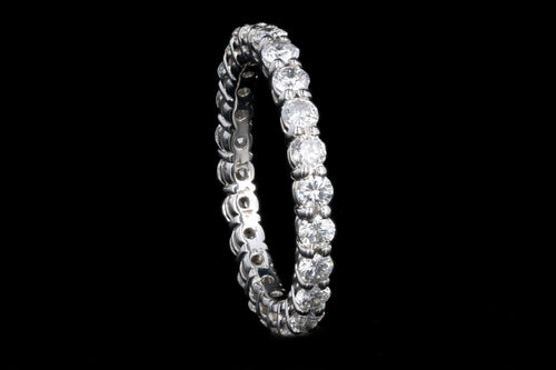 New 14K White Gold 1.69 Carat Round Brilliant Diamond Eternity Band - Queen May