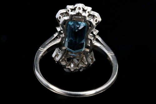 Art Deco Style Platinum 1.5 Carat Aquamarine Ring - Queen May