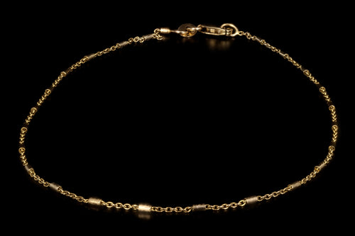 New 14k Yellow Gold Thin Segment Bar Anklet - Queen May