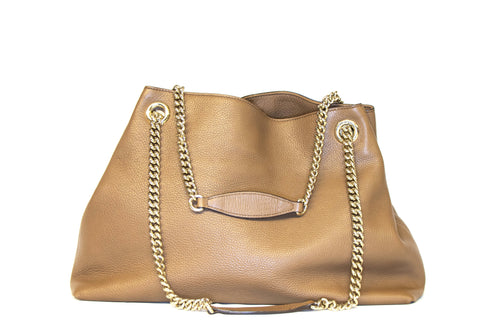 Gucci Medium Soho Disco Chain Tote Brown - Queen May