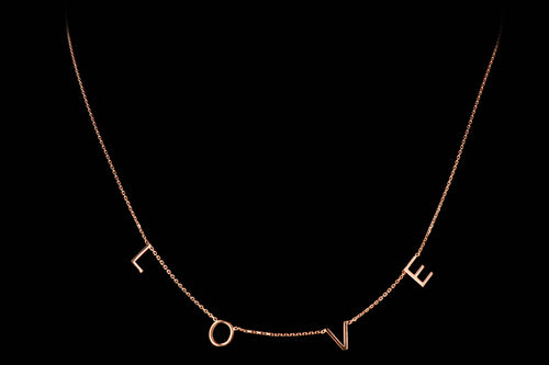 New 14K Gold Love Station Necklace - Queen May