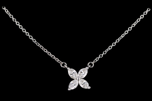 Modern Tiffany & Co. Platinum Diamond Victoria Pendant Necklace - Queen May