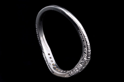 14K White Gold Half Eternity Curved Diamond Band Ring Jacket - Queen May