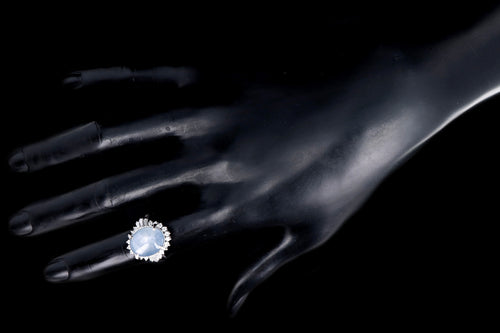 Retro Platinum 12.38 Carat Star Sapphire & Diamond Ring - Queen May
