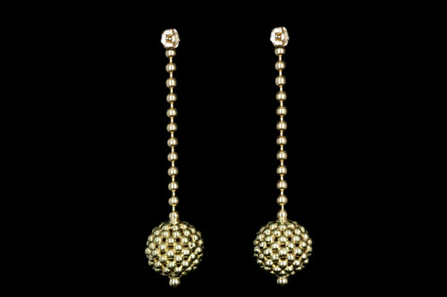 Modern Lagos 18K Yellow Gold Caviar Collection Drop Earrings - Queen May