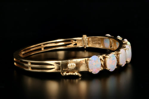 Retro 14K Yellow Gold 4 Carat Opal Bracelet - Queen May