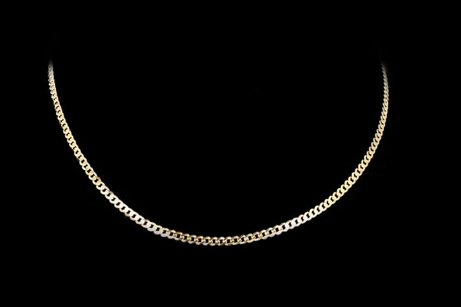 New 14K Yellow Gold Curb Link Chain Necklace - Queen May
