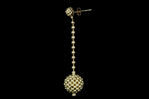 Modern Lagos 18K Yellow Gold Caviar Collection Drop Earrings - Queen May