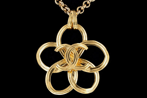 1990's Rare Chanel Gold Plated Pendant Necklace - Queen May