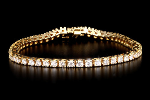 Modern 18K Yellow Gold 2.75 Carat Round Brilliant Cut Diamond Tennis Bracelet - Queen May