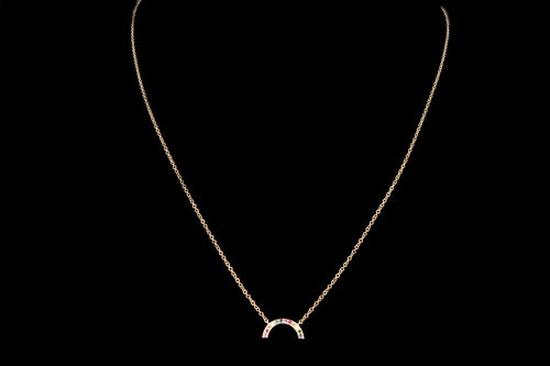 New 14k Yellow Gold Rainbow Necklace - Queen May