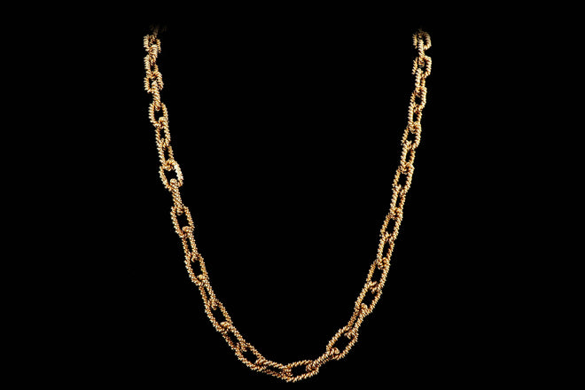 Vintage Tiffany & Company 14k Yellow Gold Link Necklace - Queen May