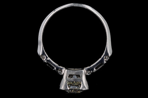 Art Deco Platinum 1.38 Carat Old European Cut Diamond Engagement Ring GIA Certified - Queen May