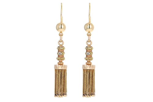 Victorian 14K Gold Tassel Earrings - Queen May